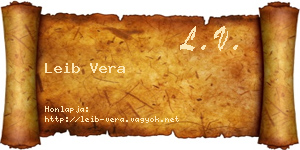 Leib Vera névjegykártya